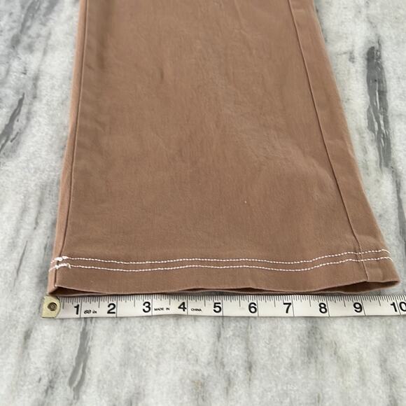 Rachel Paige XS Wide Leg Light Brown Cargo Pants Zip  Pockets Twill Streetwear - Picture 9 of 12